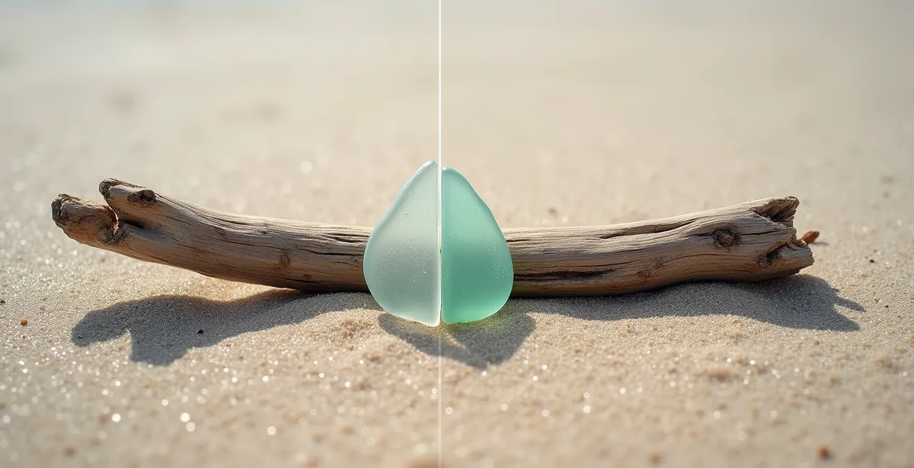 Split view showing vinyl and fiberglass window frames exposed to coastal conditions