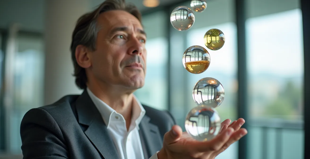 Visual metaphor for currency hedging and natural protection strategies