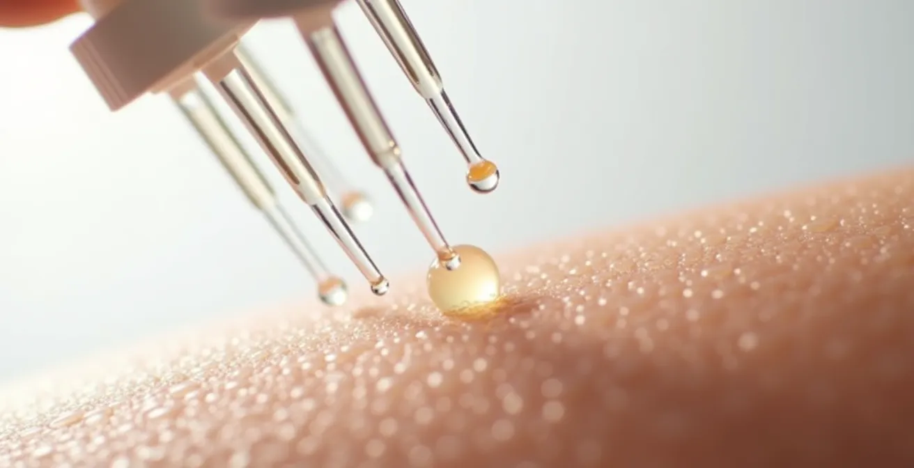 Scientific visualization of niacinamide absorption at different concentrations