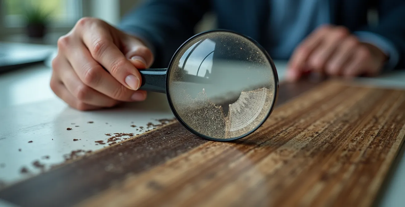 Business professional examining detailed pattern that transforms into chaos, representing overfitting