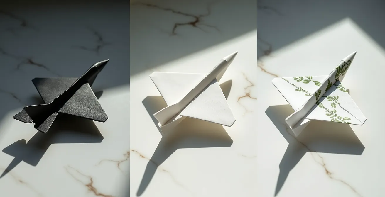 Visual comparison of three aircraft types with carbon footprint indicators